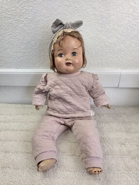 Antique Doll 1940s Composition Sleepy Baby Doll